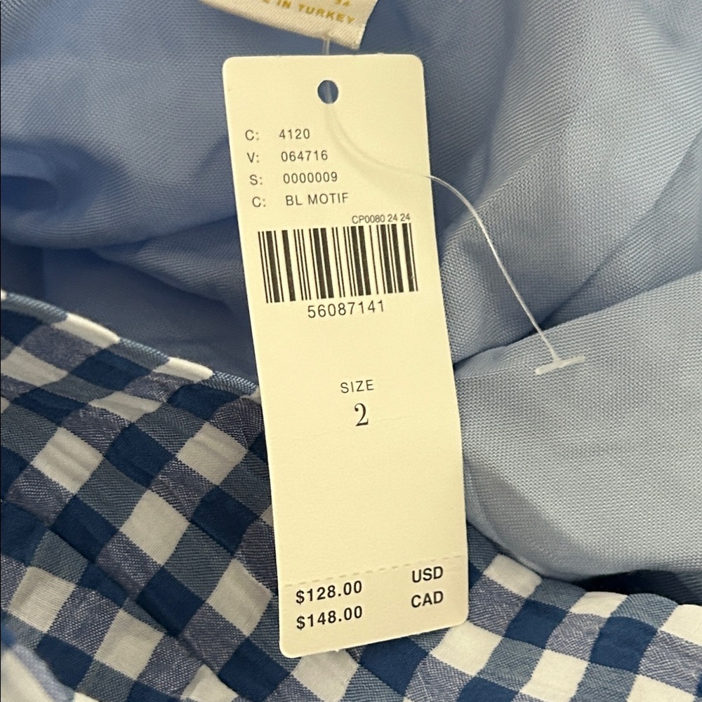 Anthropologie Maeve Blue and White Glenna Gingham Midi Skirt Size 2 NWT - Picture 10 of 16
